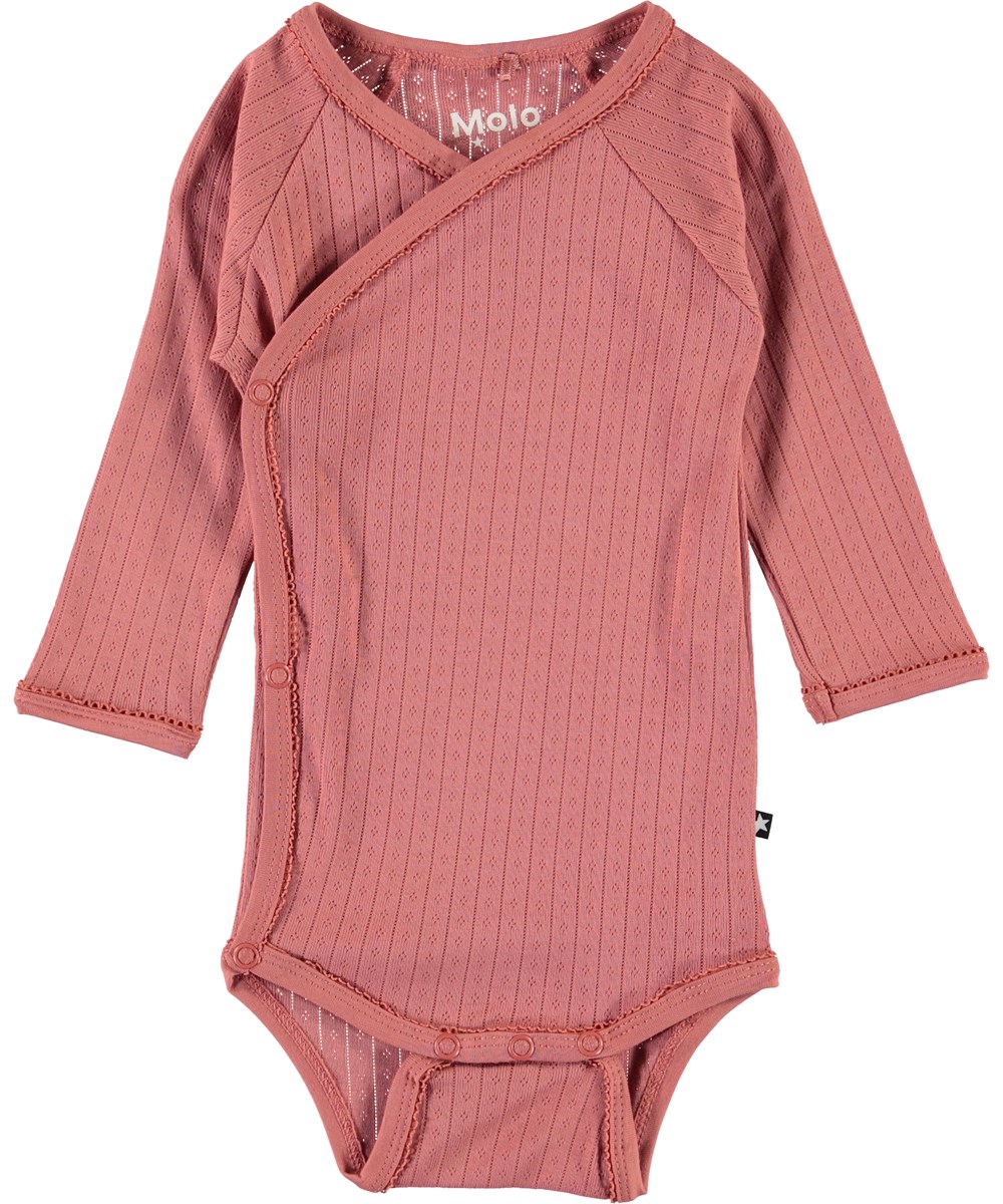 Faye - Desert Sand - Organic baby bodysuit in rose