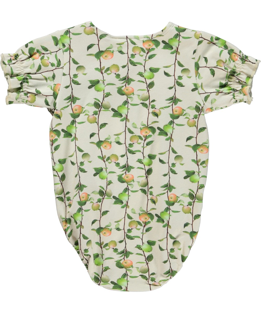 Fie - Apples Mini - Short sleeve organic baby romper with apple print 