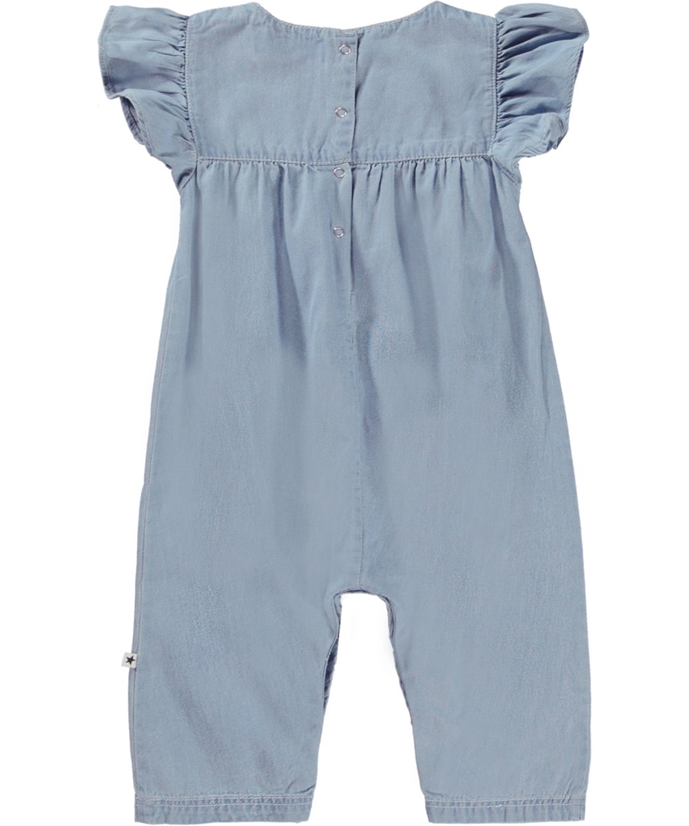 Fifi - Light Washed Blue - Light blue baby suit with long legs
