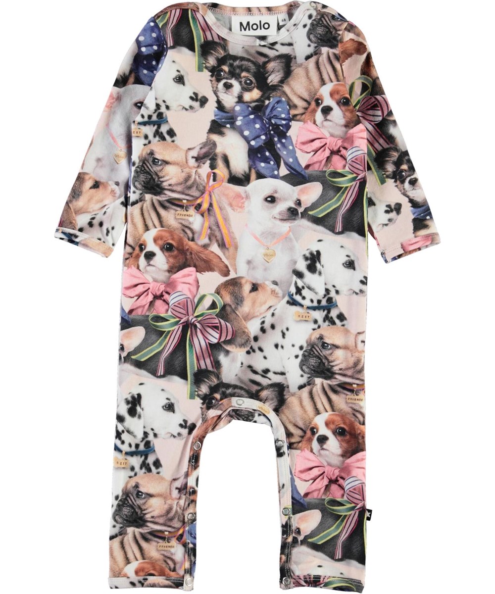 Fiona -  Puppy Love - Organic baby romper with dogs 