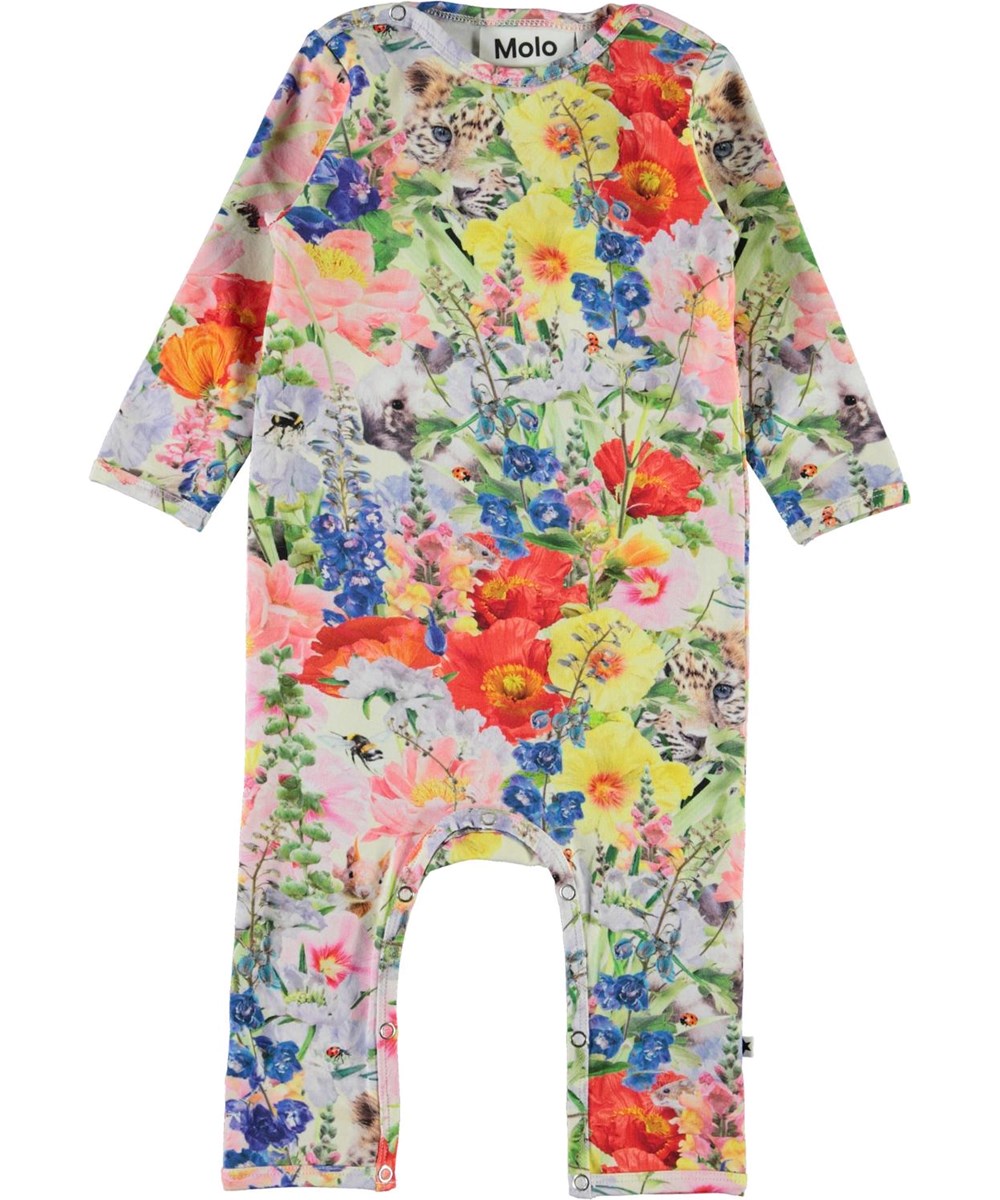 Fiona - Hide And Seek - Organic baby romper with flowers