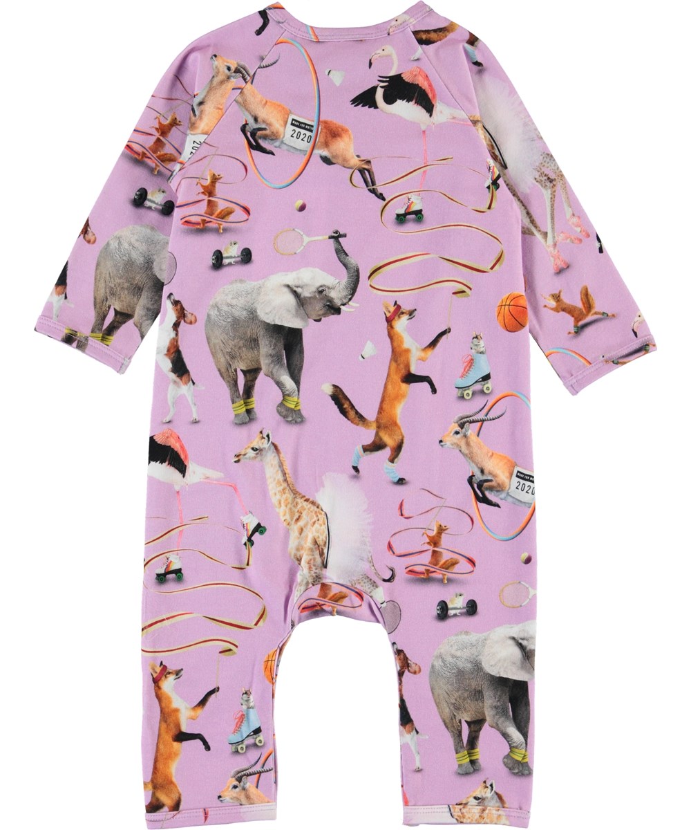 Fiona - Made For Motion - Purple organic baby romper