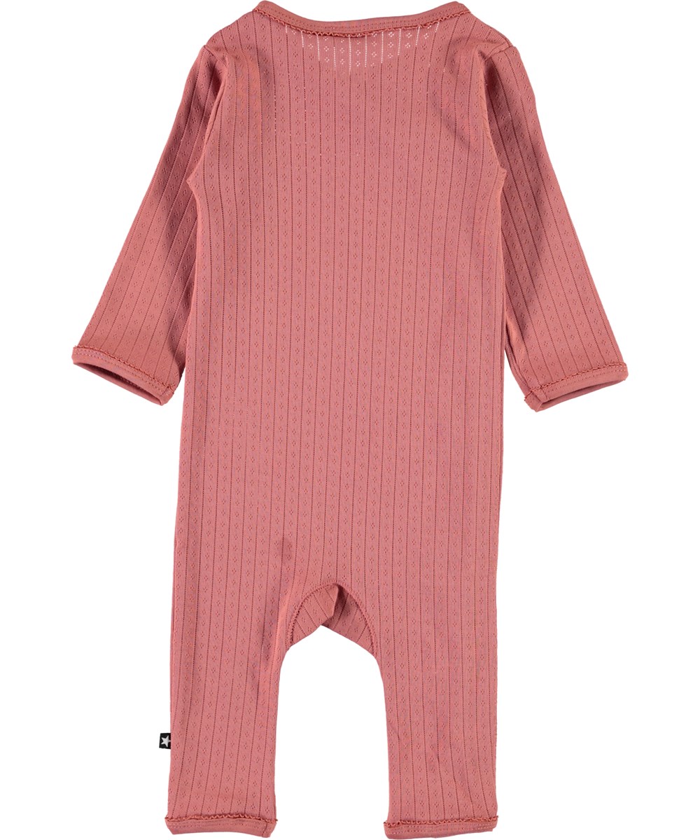 Flora - Desert Sand - Rose organic baby romper