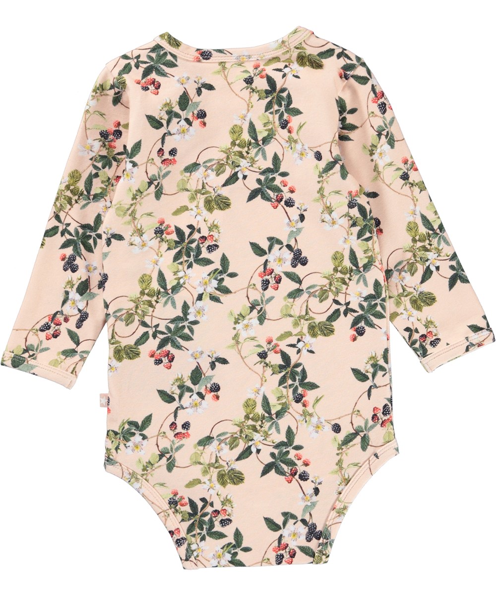Foss - Bramble Rose - Organic baby bodysuit with print of blackberries 