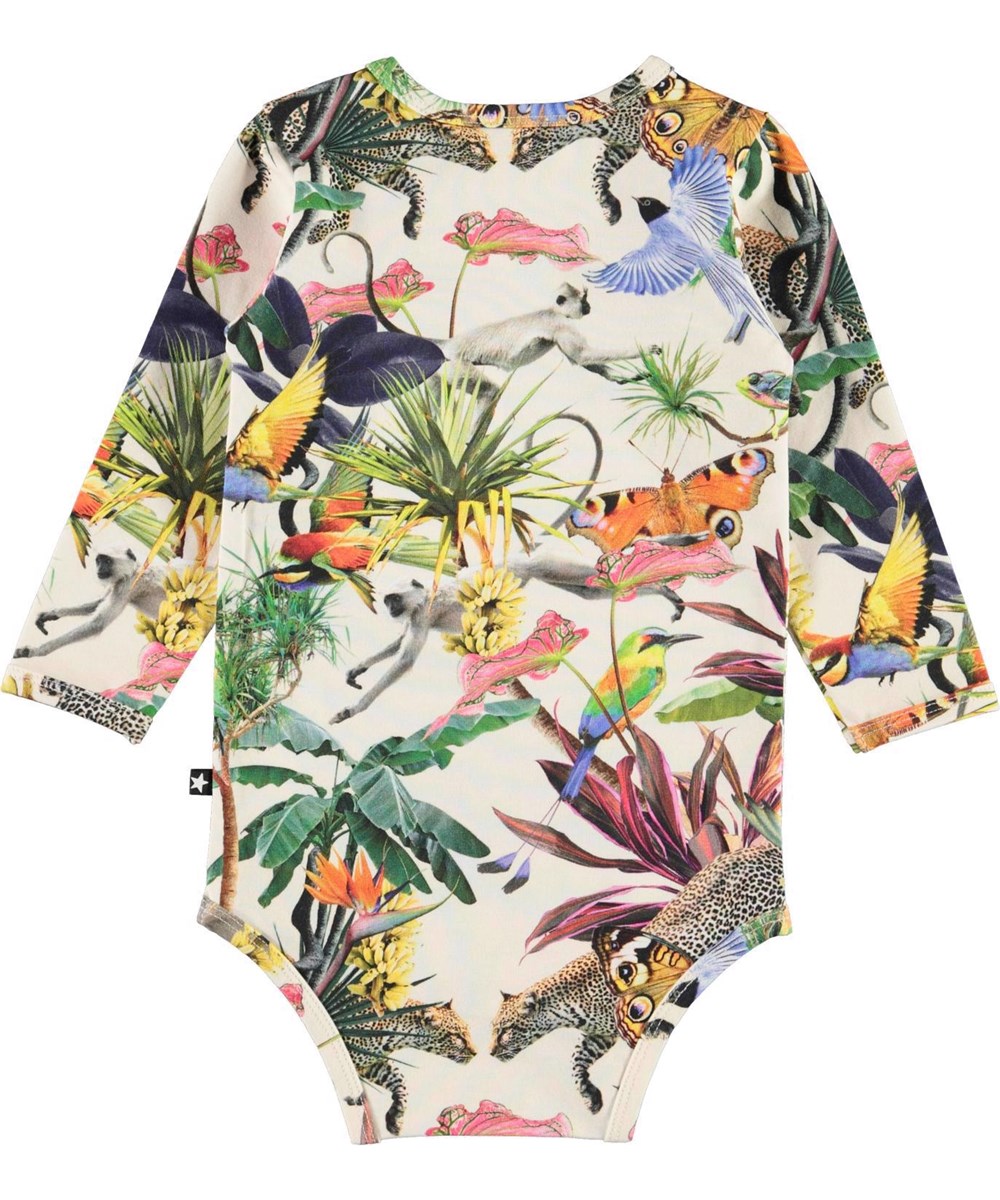 Foss - Imaginary Jungle - Organic light coloured baby bodysuit fantasy jungle