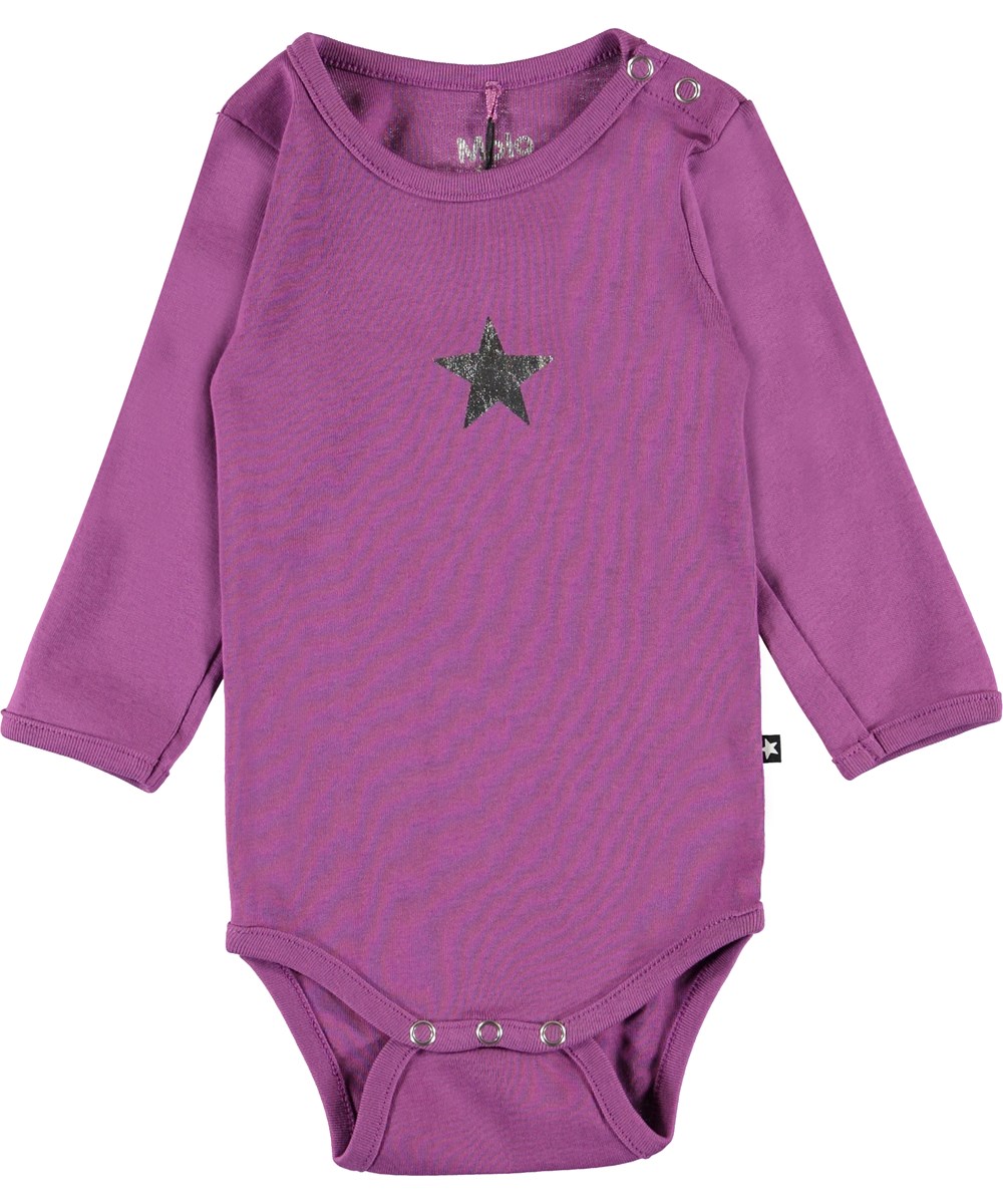Foss - Amethyst - Organic purple baby bodysuit