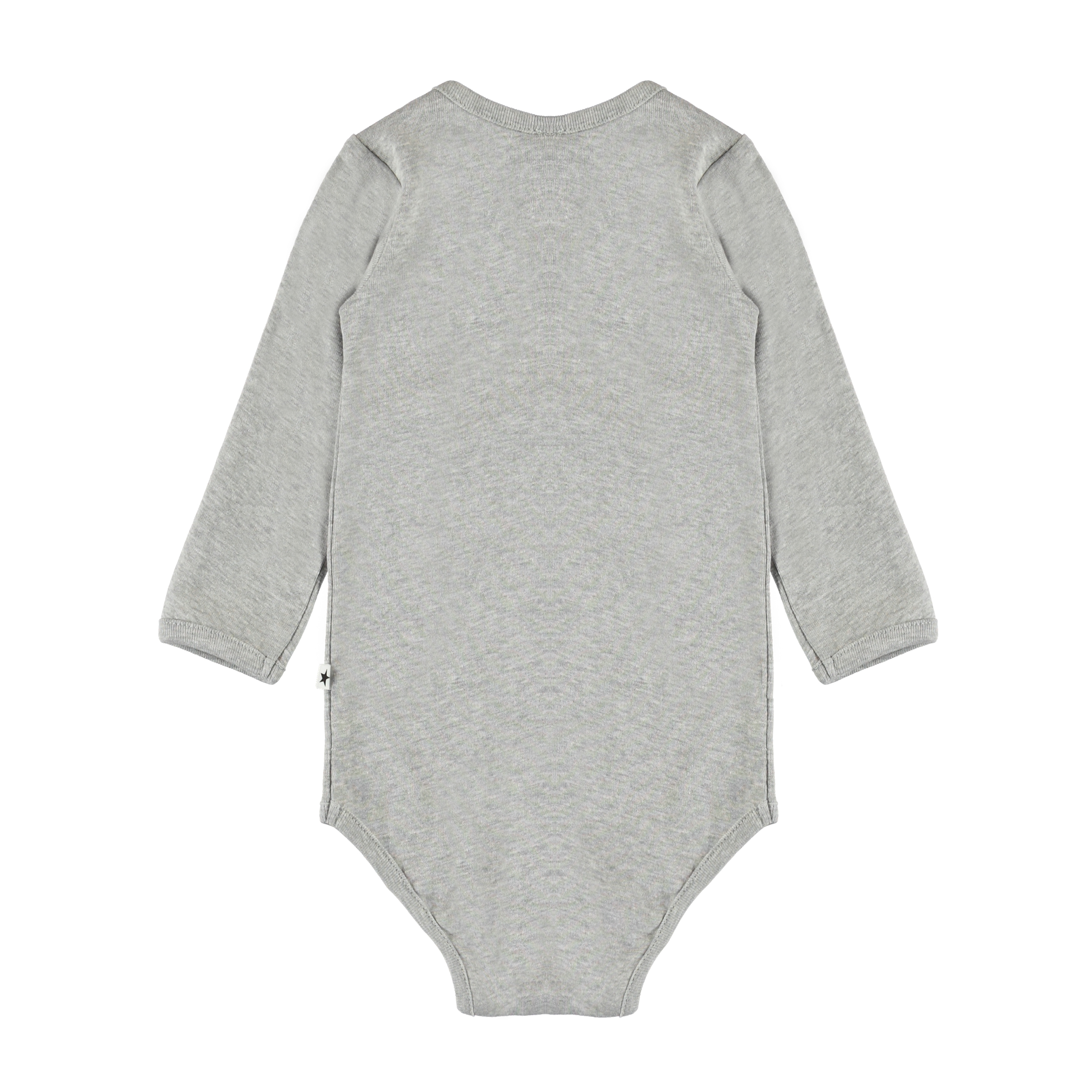 Foss Light Grey Melange Organic grey baby bodysuit Molo