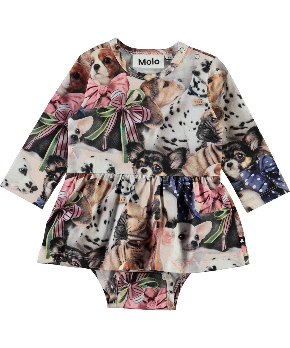 Frances -  Puppy Love - Baby bodysuit with dogs and a skirt 