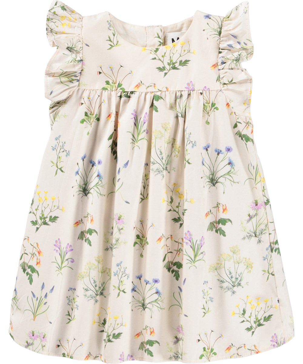 Cacao - Primavera - White dress for the little ones made of organic cotton poplin