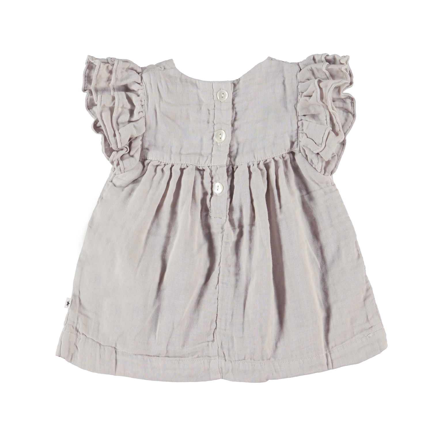 Cachea - Soft Sand - Light grey baby dress in cotton