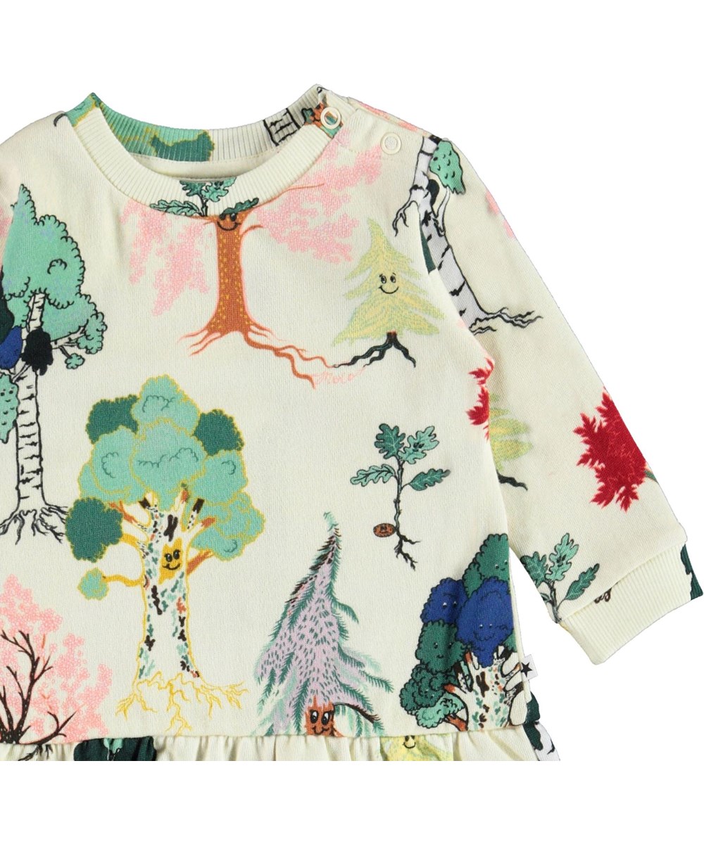 Calypso - Forest Friends - Organic baby dress with trees