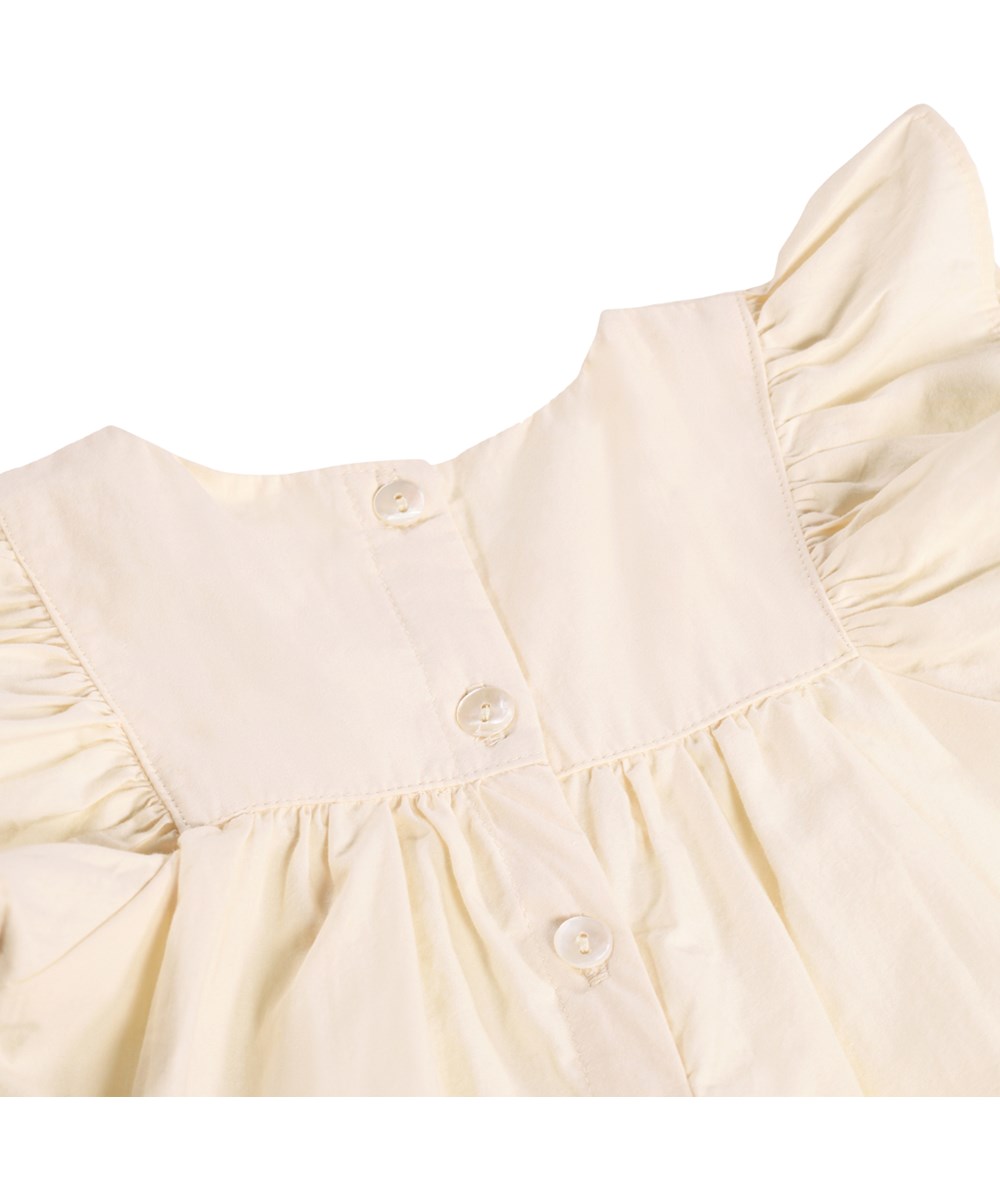 Cammas - Pearled Ivory - White dress for the little ones made of organic cotton with embroidery details and ruffles 