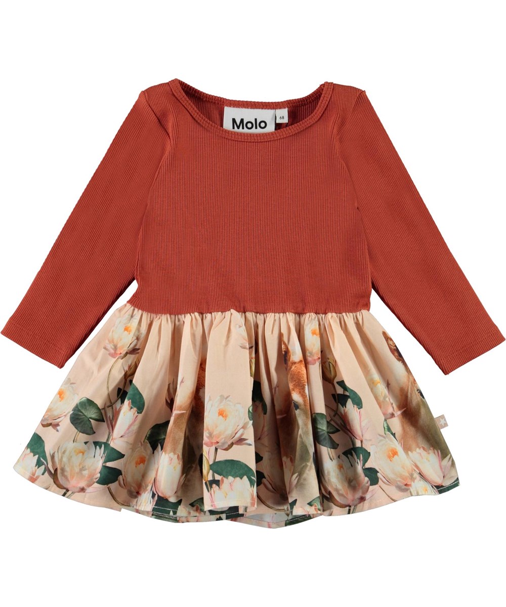 Candi - Little Foal - Organic baby dress with foal and water lilies 