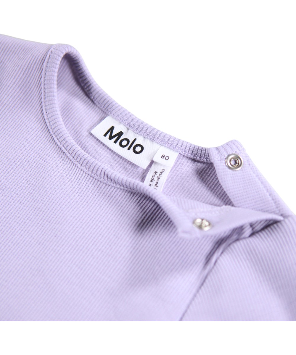 Carel - Itty Bitty - Light purple long-sleeved dress for the little ones made of organic cotton with a print of drawn animals.