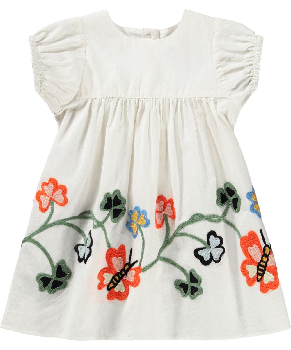 Carissa - Soft Nature - White dress for the little ones made of organic cotton with an embroidery