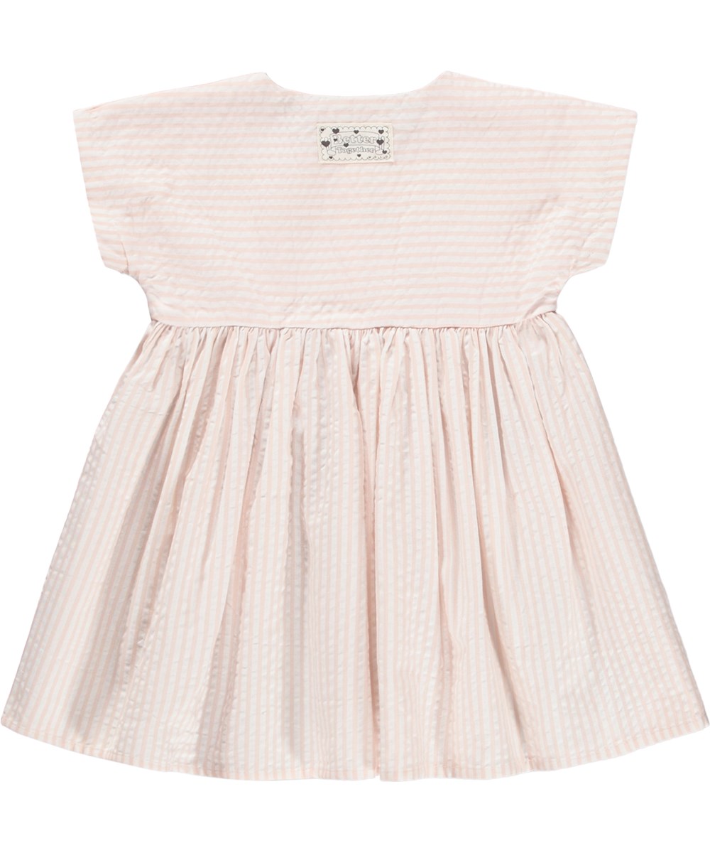 Carlotta - Cloud Pink Stripe - Pink dress for the little ones made of organic cotton with stripes 