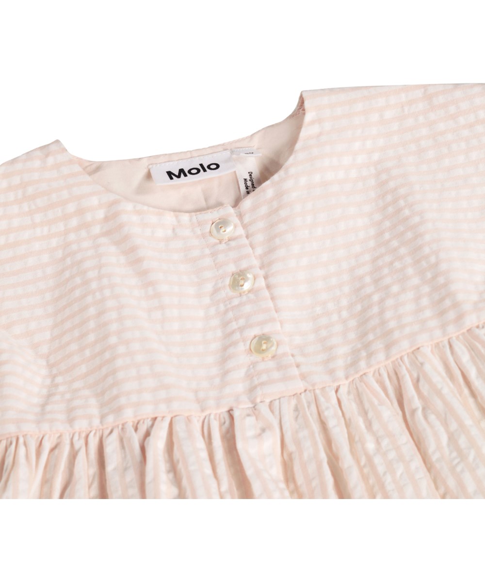 Carlotta - Cloud Pink Stripe - Pink dress for the little ones made of organic cotton with stripes 