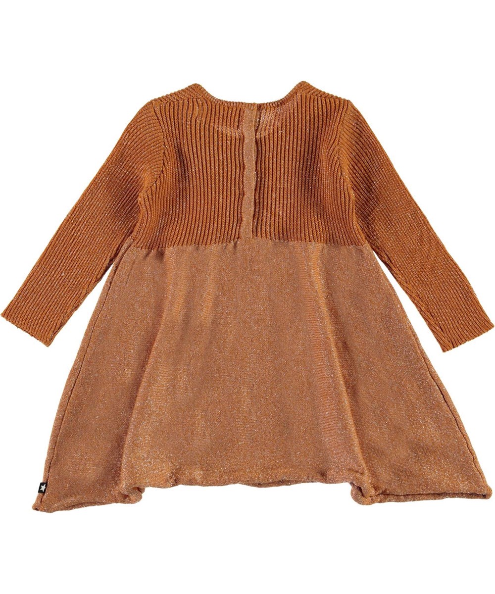Cass - Deer - Golden bronze coloured baby knit dress