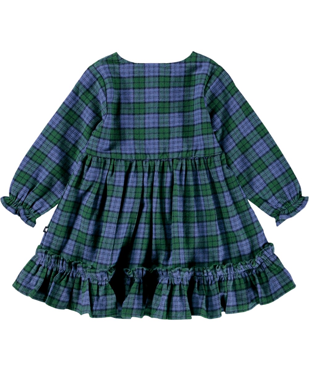 Cele - Blue Pine Check - Checked dress for the little ones made of organic cotton.