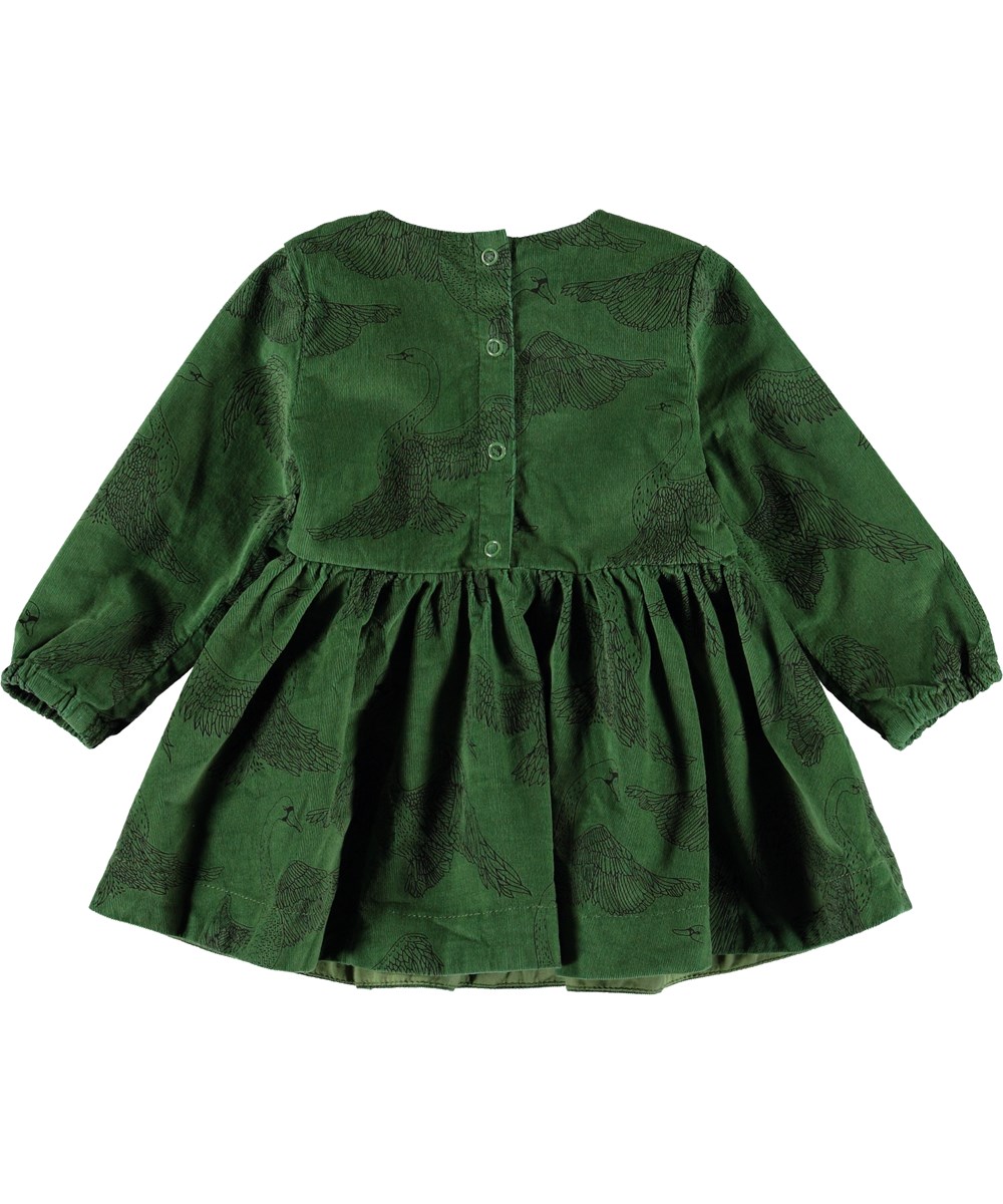 Celia - Swan Dance - Green baby corduroy dress.