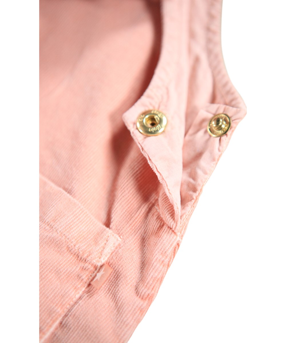 Celina - Rose Cloud - Nice pink pinafore smock dress for the little ones made of soft cotton velvet.