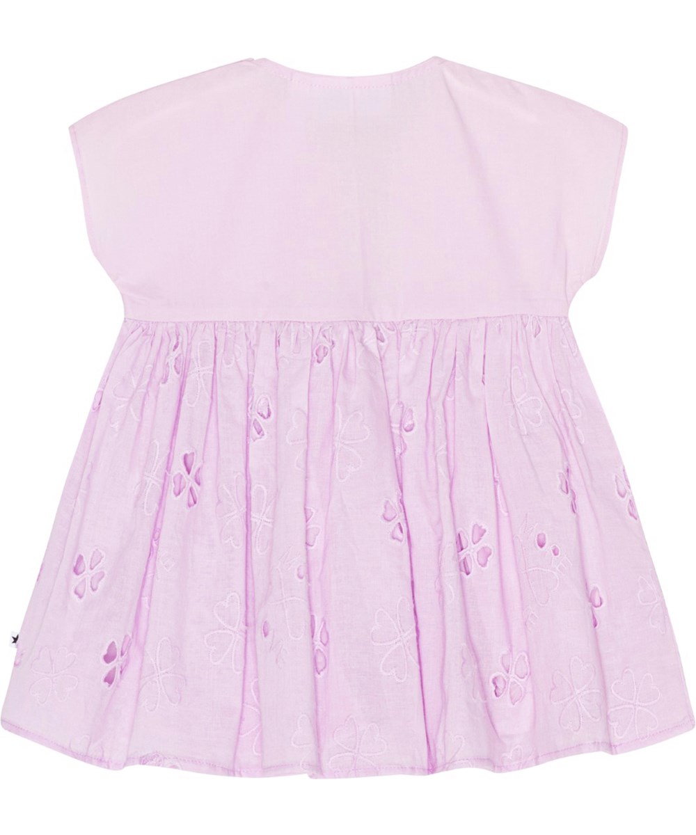 Channi - Alpine Glow - Purple baby dress with broderie anglaise