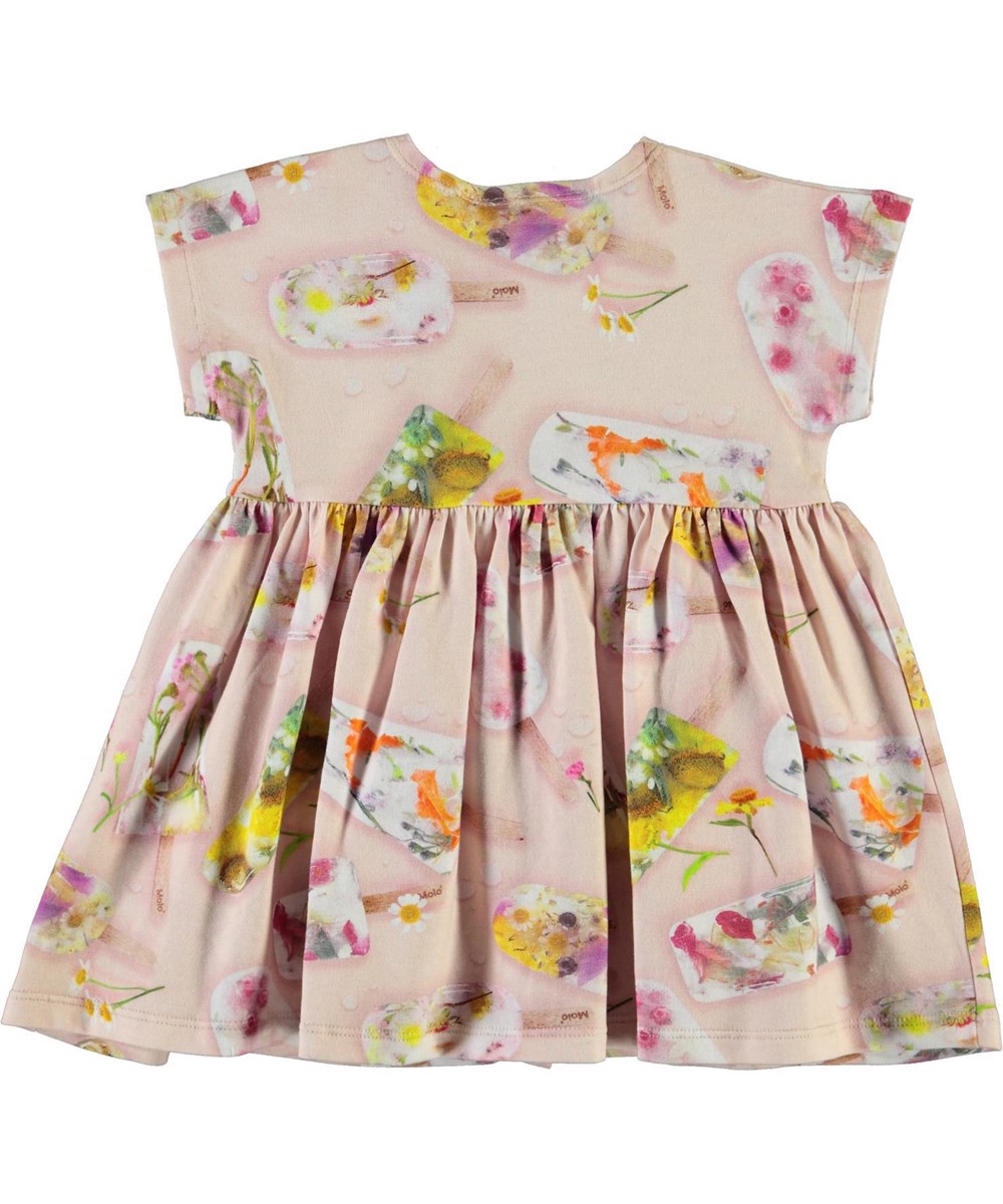 Channi - Ice Lollies - Pink organic baby dress with ice cream 