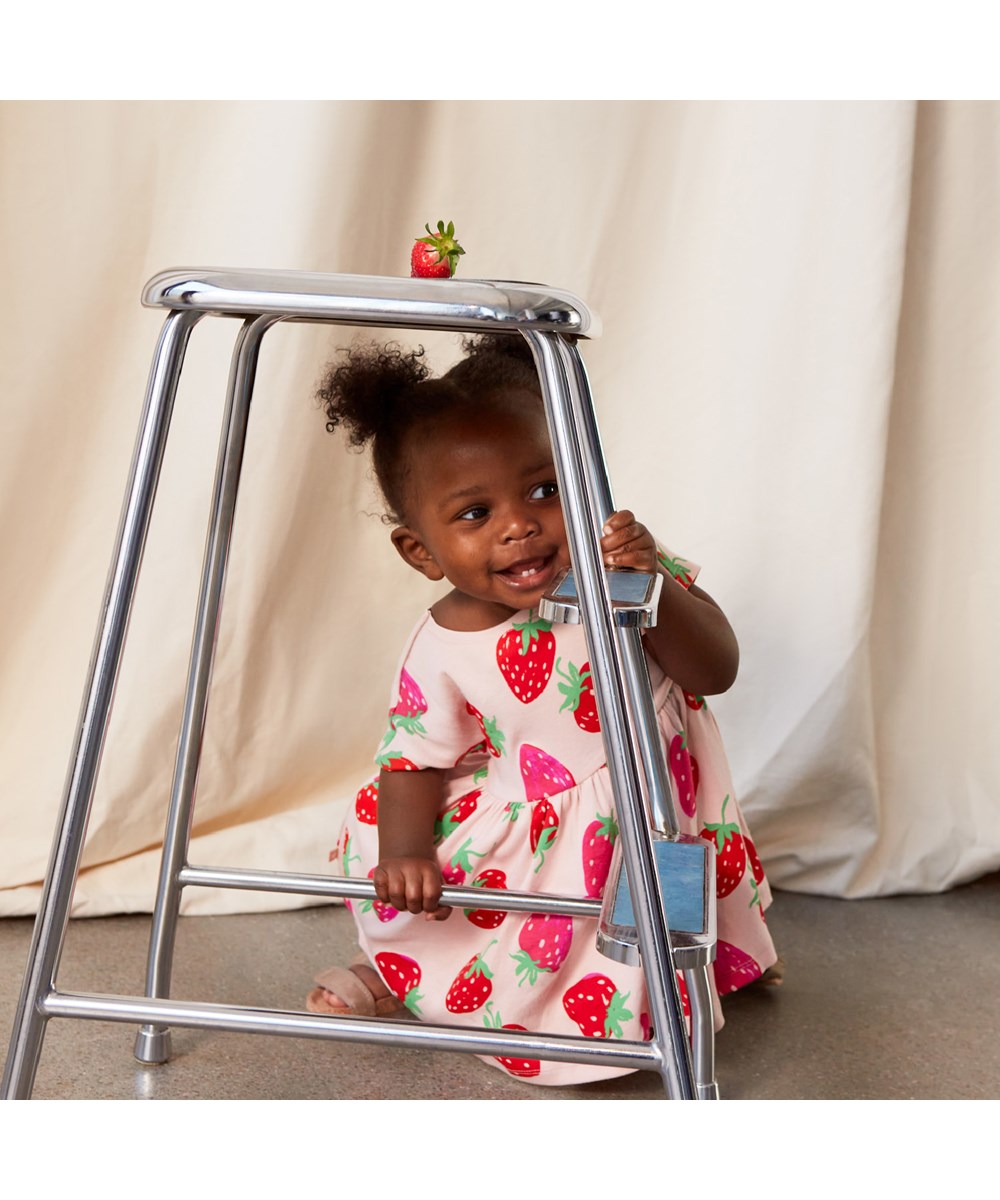 Channi - Strawberries Mini - Organic baby dress with strawberry print