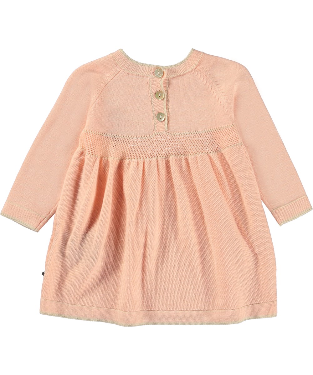 Charlotte - Petal Blush - Pink baby knit dress with long sleeves