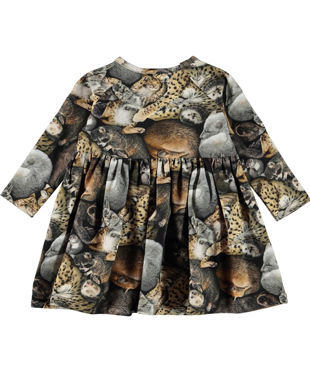 Charmaine - Hibernation - Organic baby dresss with sleeping animals 