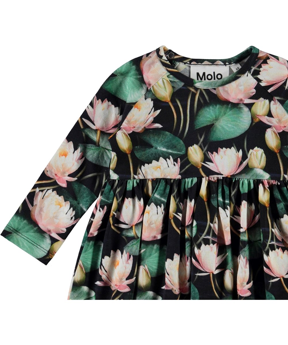 Charmaine - Water Lilies - Organic baby dress with water lily