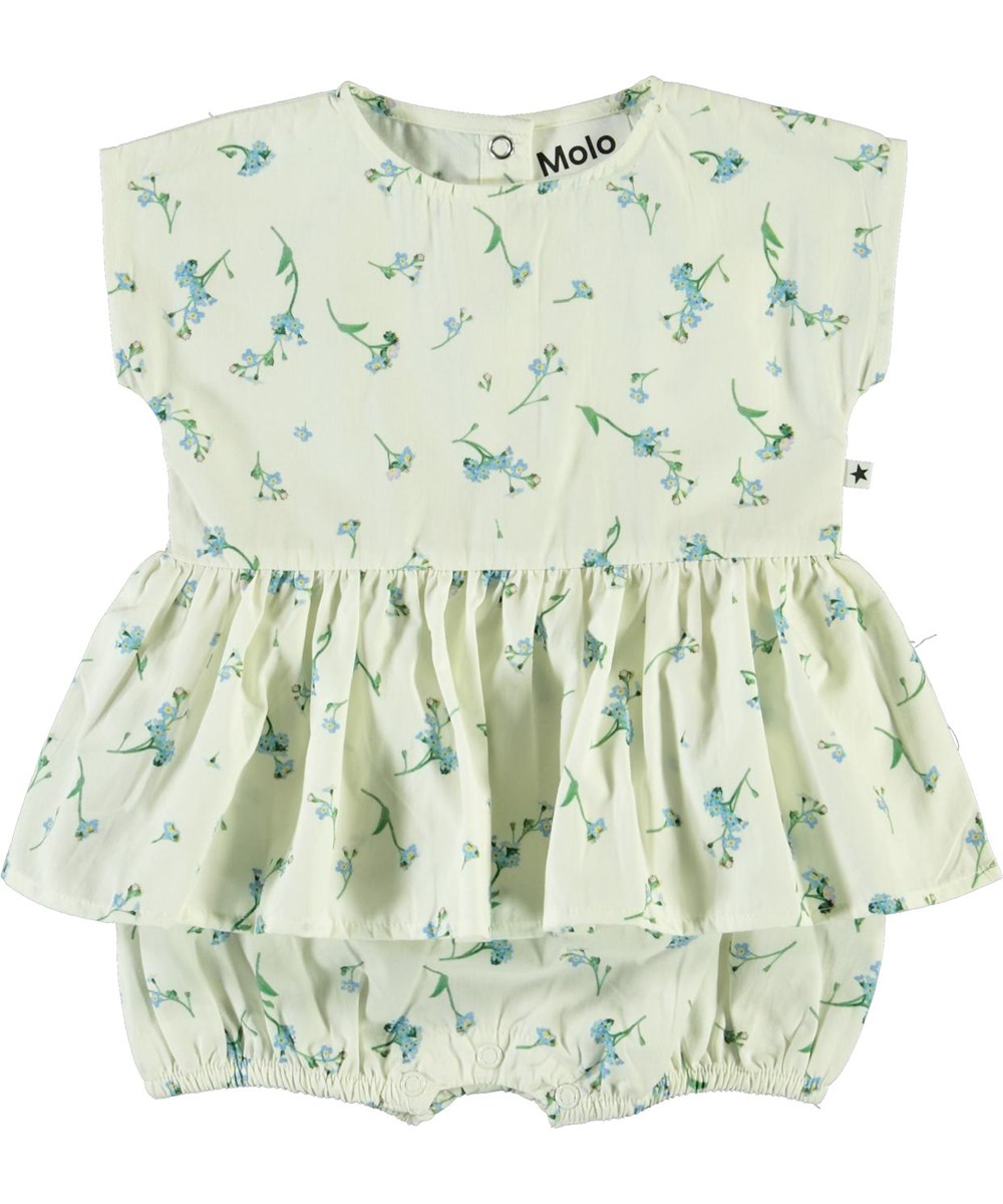 Chaya - Forget Me Not - Organic baby romper with blue flowers
