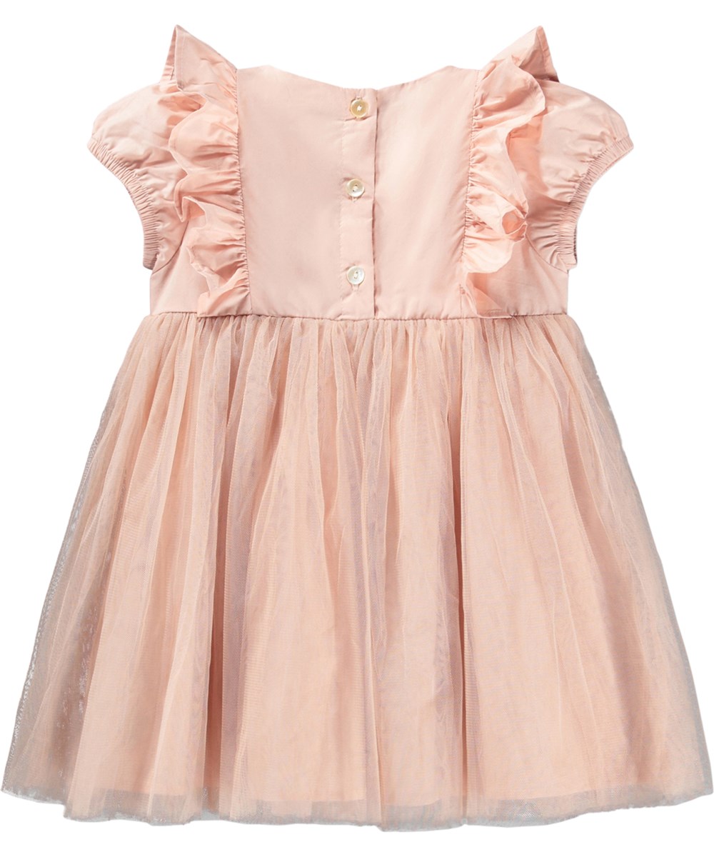 Cheyanne - Petal Blush - Pink dress for the little ones with puff sleeves and tulle skirt
