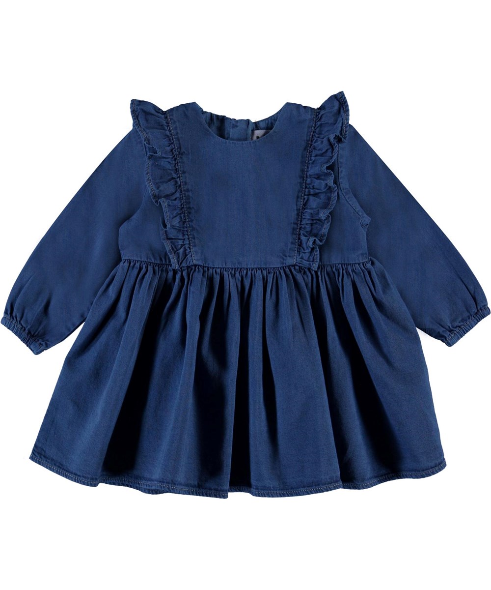Chocho - Washed Blue - Blue denim baby dress