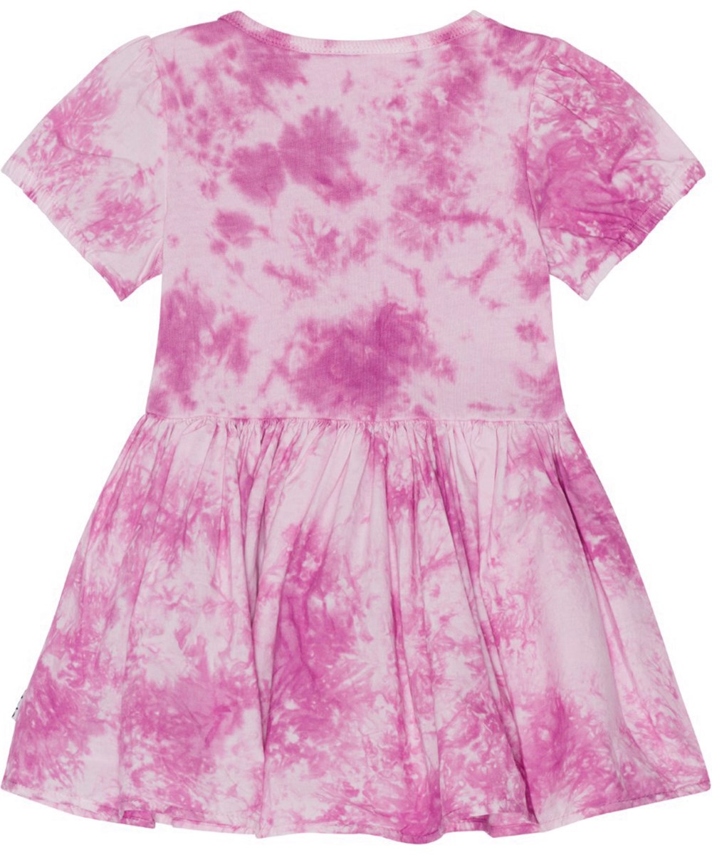 Cibi - Purple Tie Dye - Purple and white tie-dye dress in organic cotton jersey