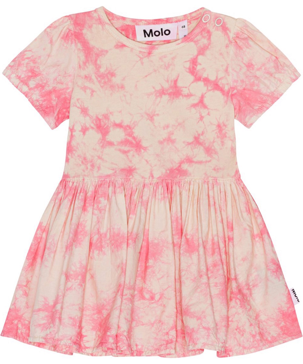 Cibi - Rose Tie Dye - Pink tie-dye dress in organic cotton jersey 