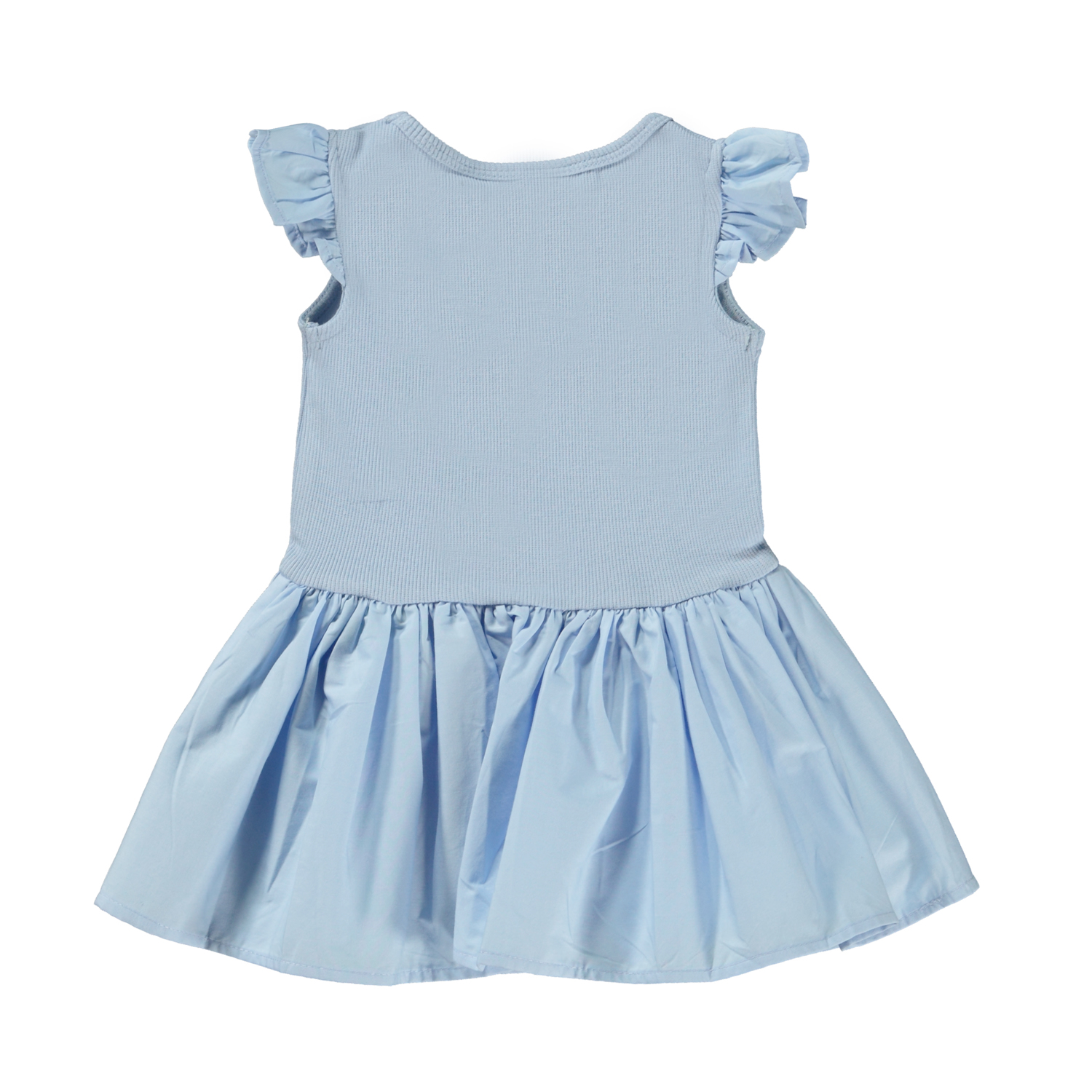 Cimi Windy Light blue organic baby dress with poplin skirt Molo