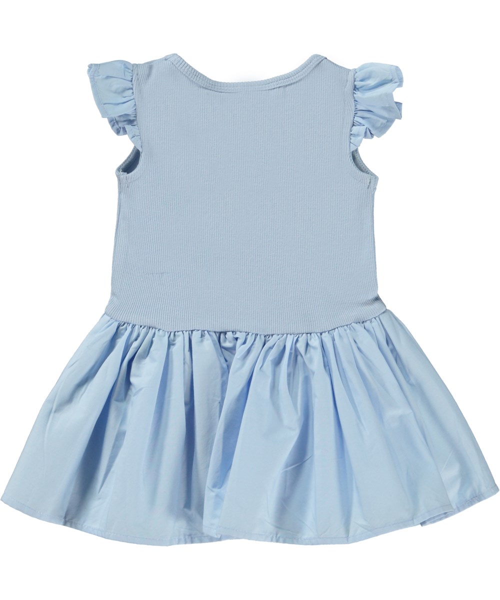 Cimi - Windy - Light blue organic baby dress with poplin skirt 