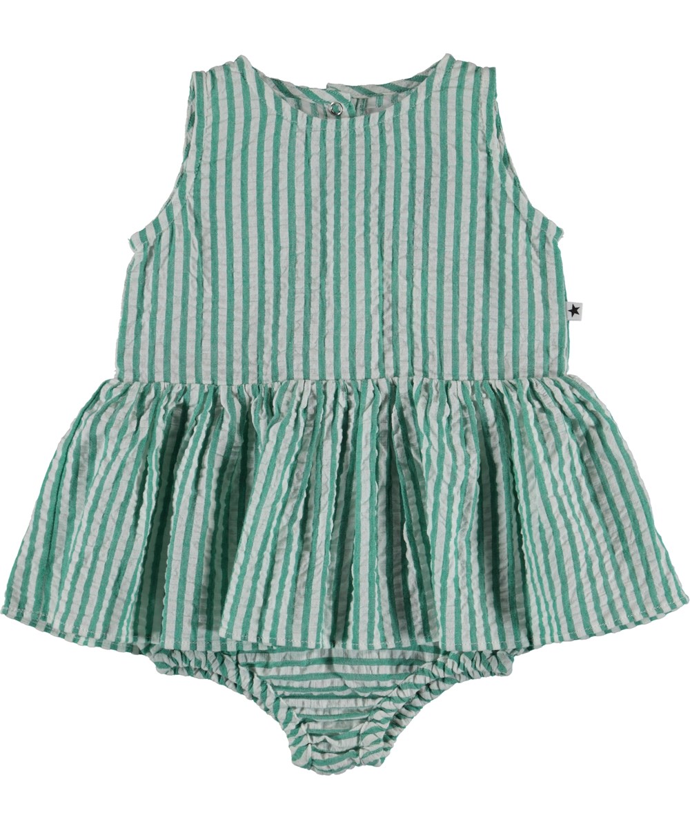 Cloudia - Green Stripe - Baby Bodysuit 