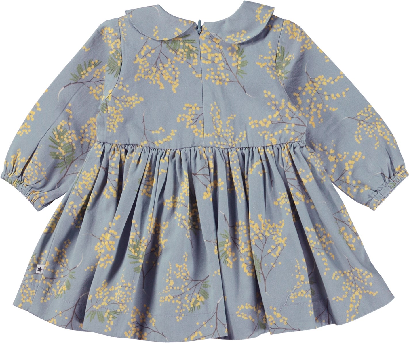 Colleta Mimosa Blue Light blue baby dress with small floral print