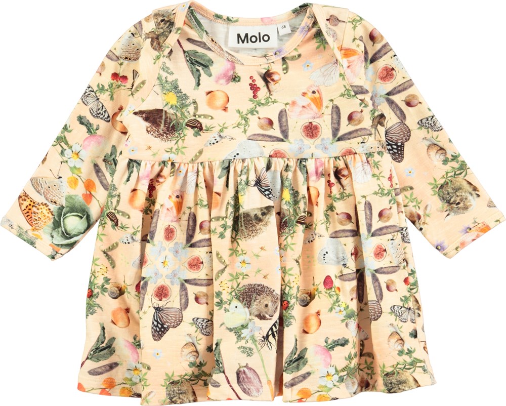Cosima Eat Your Greens Long Sleeve Baby Dress With Digital