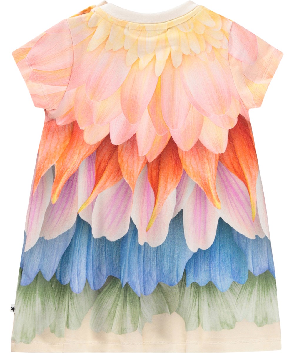 Cosimo - Bright Petals - Multicoloured T-shirt dress for the little ones made of organic cotton with a floral print