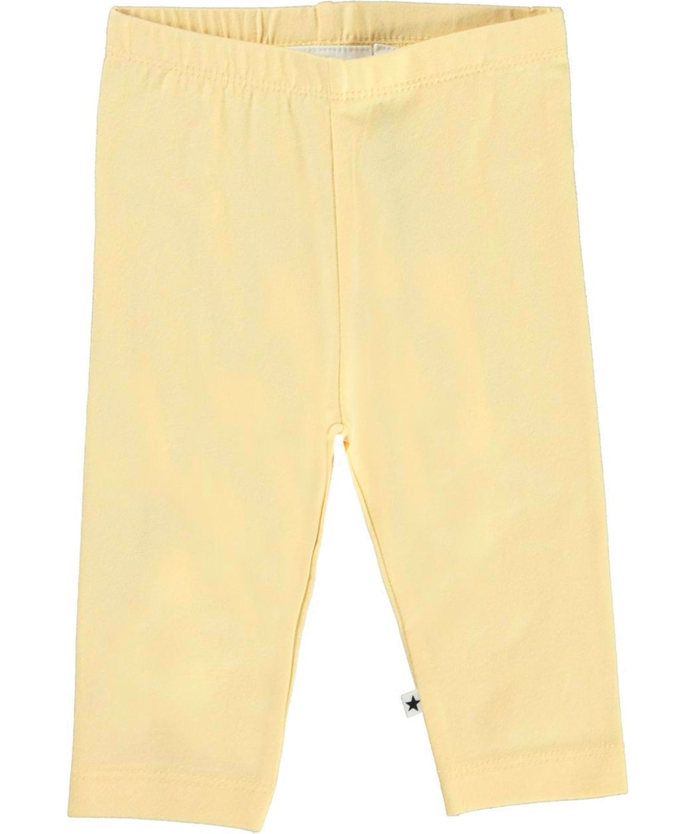 Nette solid - Impala - Light yellow organic baby leggings