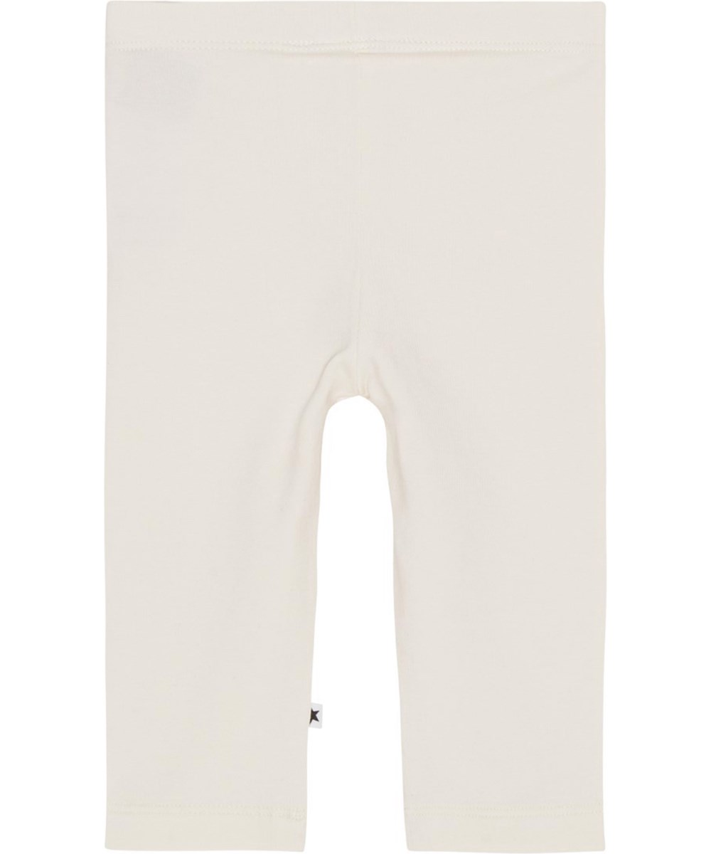 Nette solid - Sea Shell - Off-white, organic baby leggings