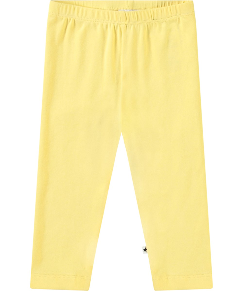 Nette Solid - Sunbright - Yellow baby leggings in organic cotton.