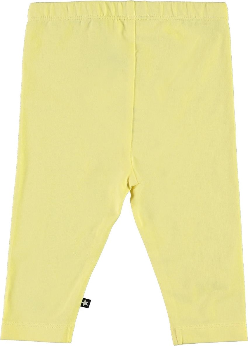Nette solid - Pale Lemon - Yellow organic baby leggings 