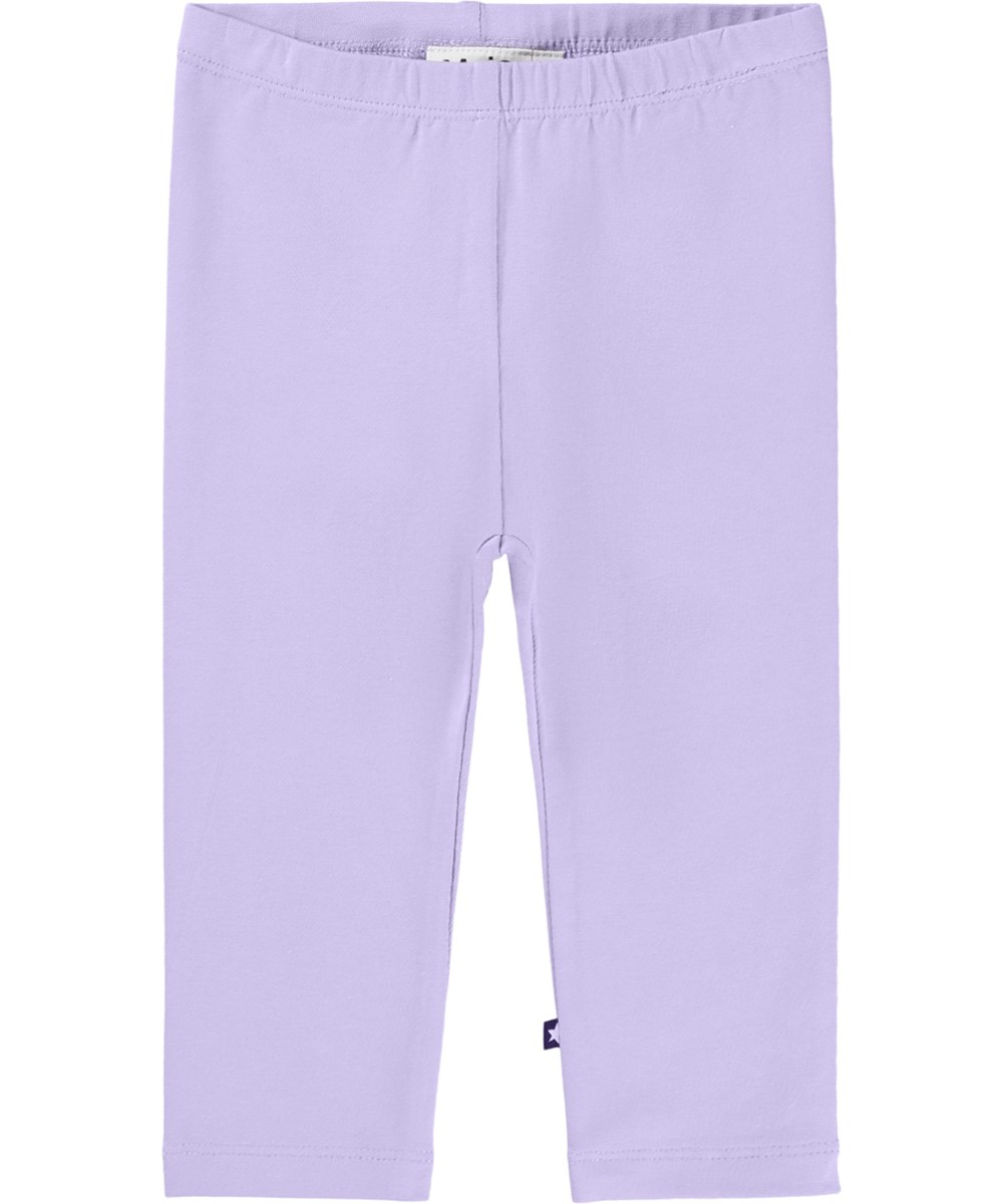 Nette Warm - Faded Purple - Light purple leggings for the little ones made of thick organic cotton.