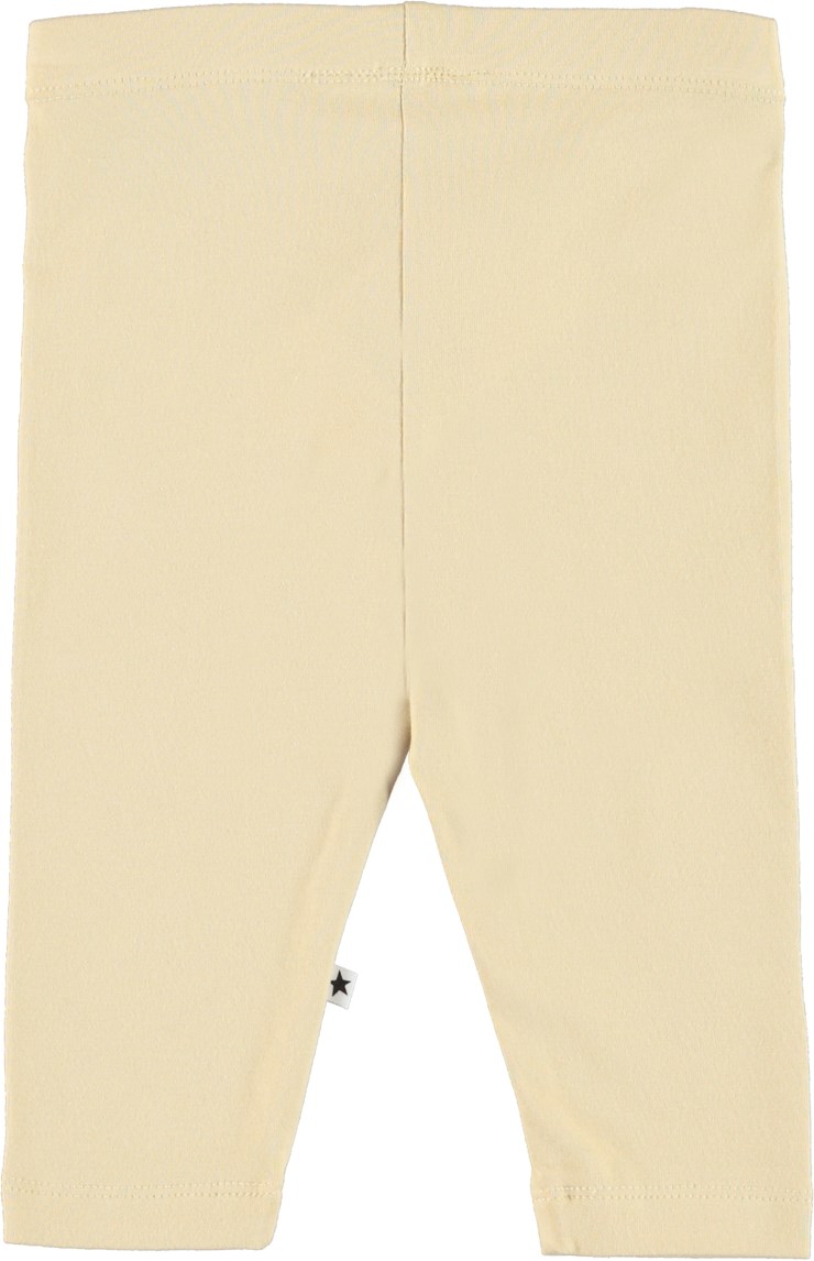 Nette Warm - Starlight - Light yellow organic baby leggings