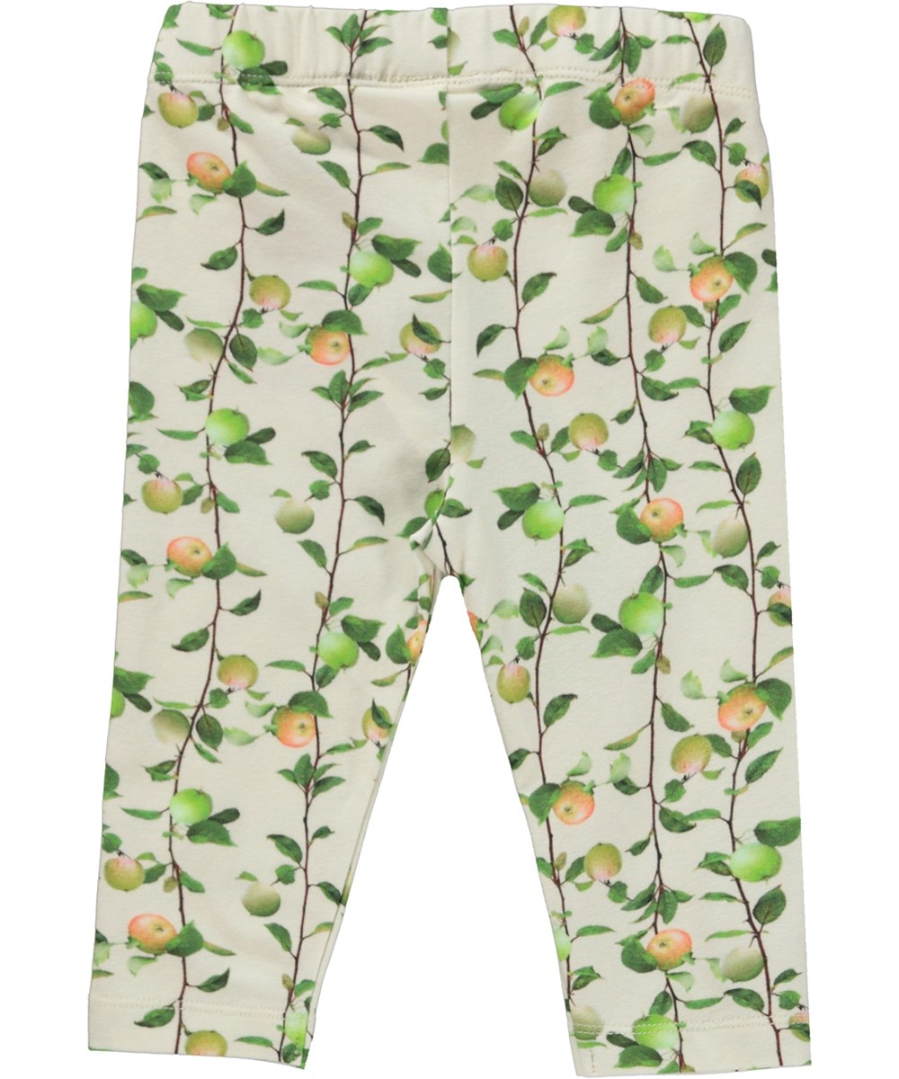 Stefanie - Apples Mini - Organic baby leggings in apple print 