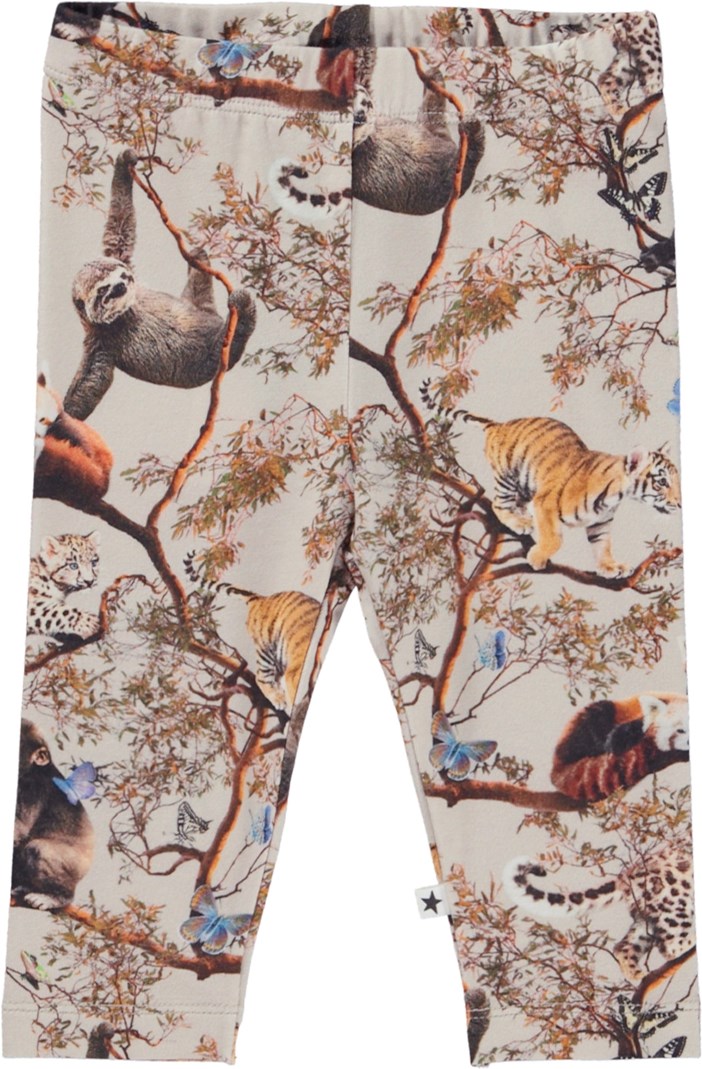 Stefanie - Cubs Harmony - Organic baby leggings in young animal print